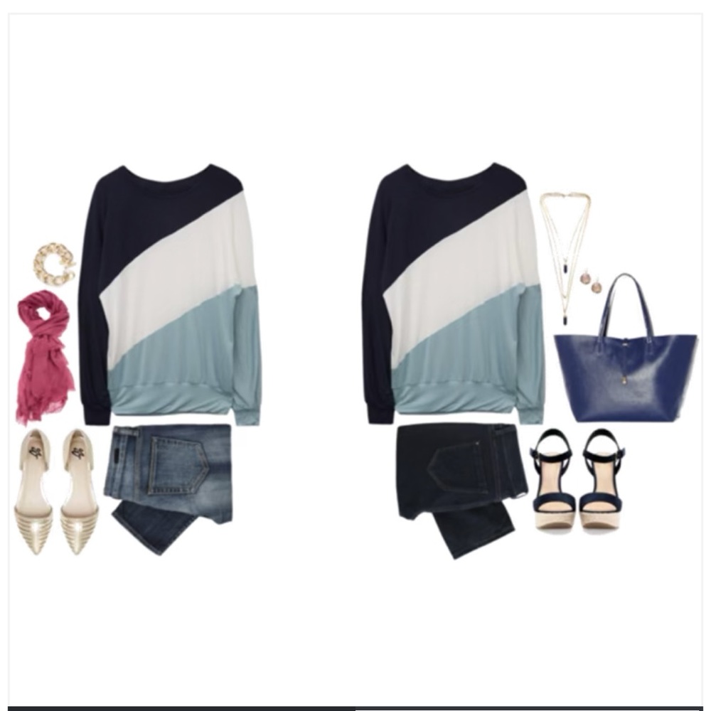 Market & Spruce Stella Colorblock Dolman Sleeve Knit Shirt